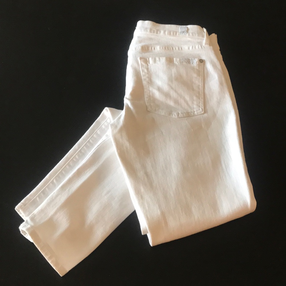 7 for all Mankind White Skinny Jean, Size 28